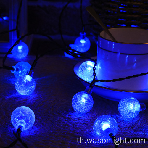 30 LED 21ft สตริงกันน้ำแสงอาทิตย์แสงกลางแจ้ง Fairy Globe Crystal Ball Lighting Decorative Lighting for Garden Yard Home Party